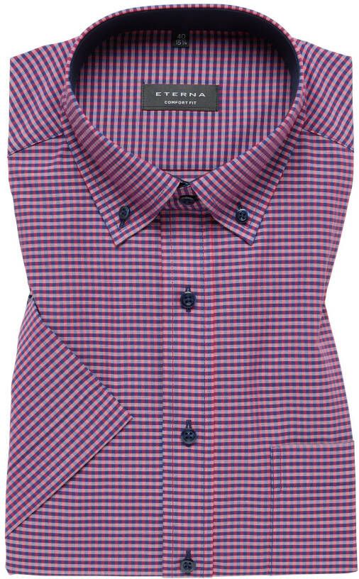 Eterna Overhemd met korte mouwen Comfort fit NON IRON (strijkvrij)