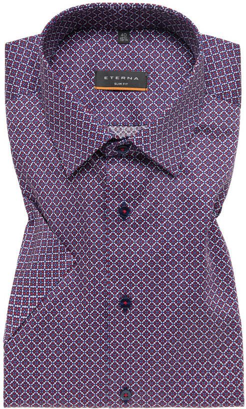 Eterna Overhemd met korte mouwen Slim fit NON IRON (strijkvrij)