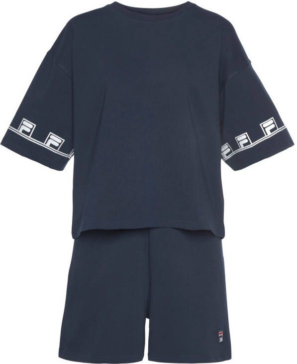 Fila Pyjama met logo details in contrastkleur (set 2-delig)