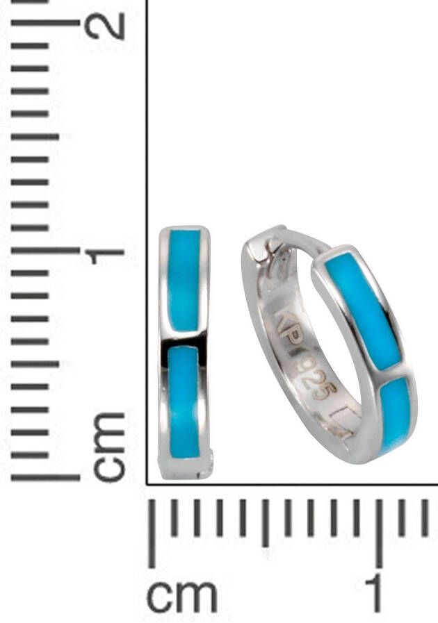 Firetti Oorringen Sieraad cadeau zilverkleur 925 klapcreolen zilver-blauw