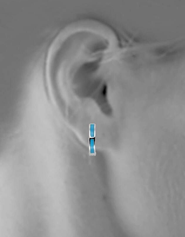 Firetti Oorringen Sieraad cadeau zilverkleur 925 klapcreolen zilver-blauw