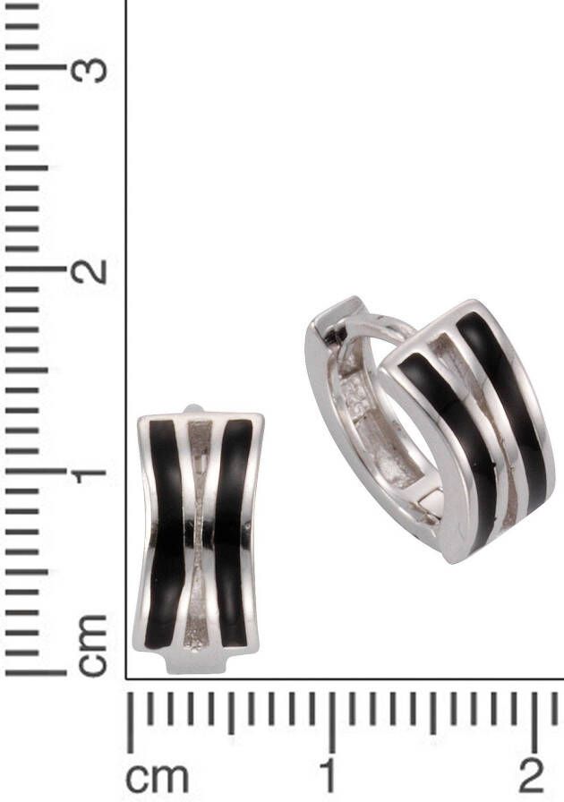 Firetti Oorringen Sieraad cadeau zilver 925 klapcreolen zilver-zwart