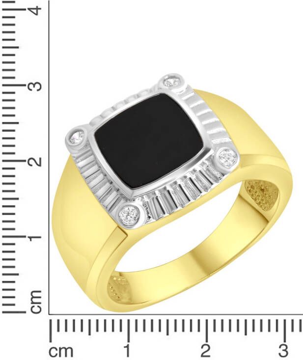 Firetti Ring Sieraden cadeau zegelring look zwart glinsterend