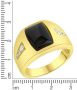 Firetti Ring Sieraden cadeau zegelring look zwart glinsterend - Thumbnail 2