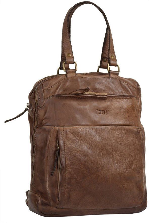 Forty Degrees Laptoprugzak echt leer made in italy