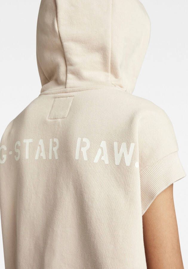 G-Star RAW Hoodie Relaxed Short Sleeve Hoodie met print aan de achterkant