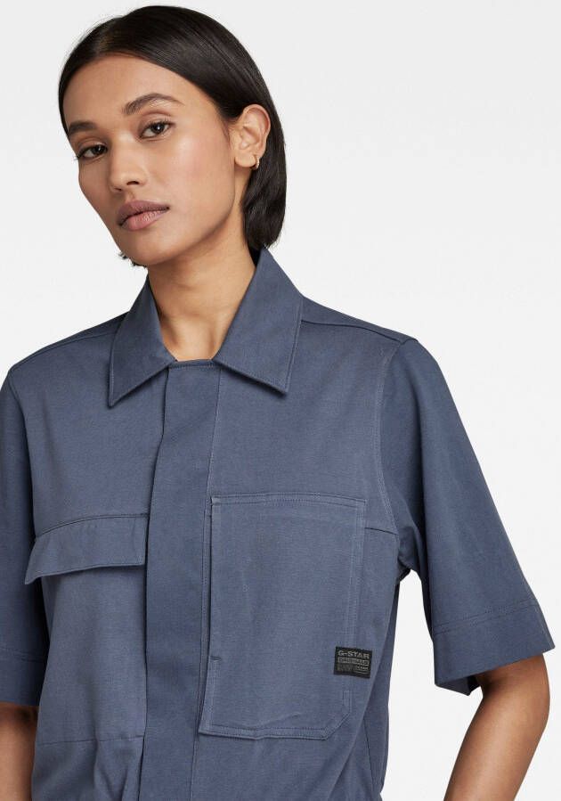 G-Star RAW Jumpsuit Army jersey s\s met elastische band en bindstrik