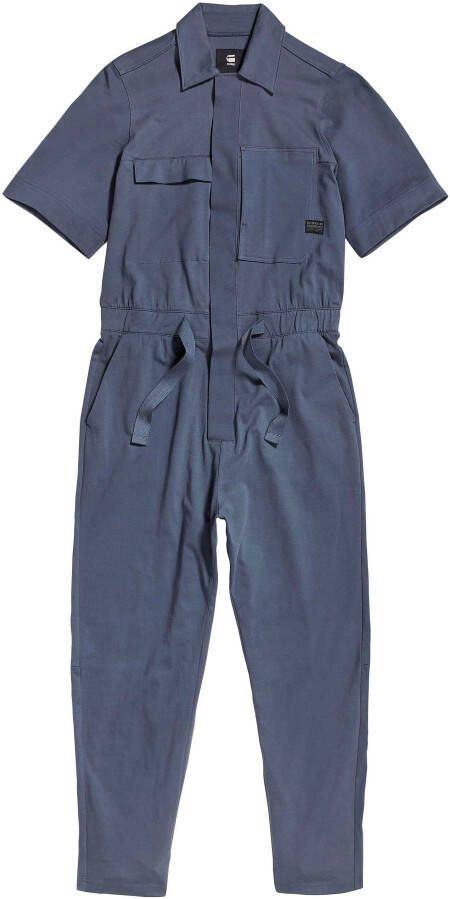 G-Star RAW Jumpsuit Army jersey s\s met elastische band en bindstrik