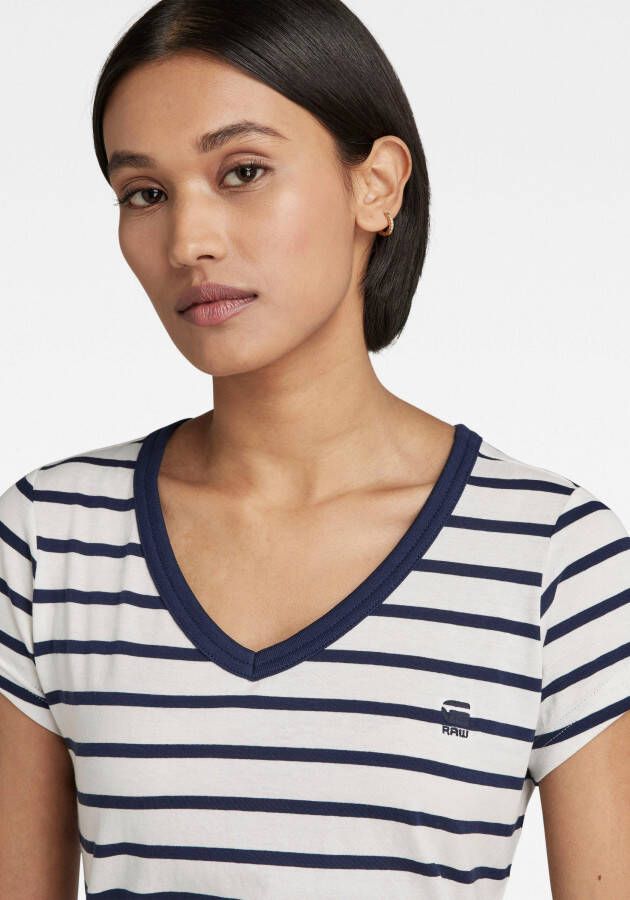 G-Star RAW Shirt met V-hals Eyben Slim Top met kleine -logoprint op borsthoogte