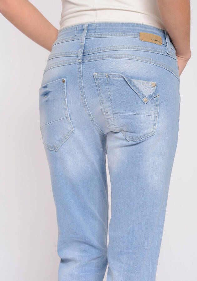 GANG Relax fit jeans 94AMELIE CROPPED met used-effecten