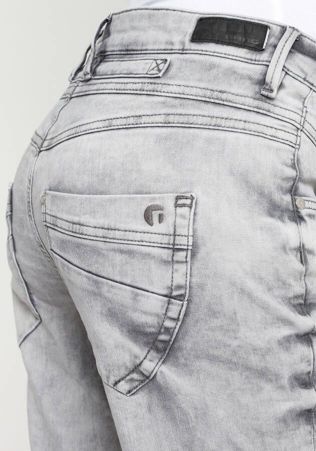 GANG Skinny fit jeans 94Medina met stijlvolle half open knoopsluiting