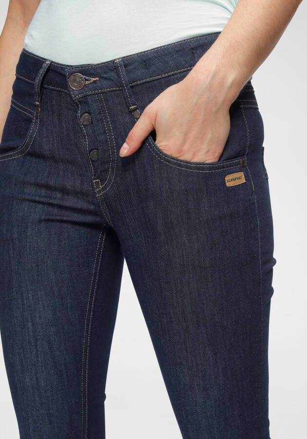 GANG Skinny fit jeans 94Medina met stijlvolle half open knoopsluiting