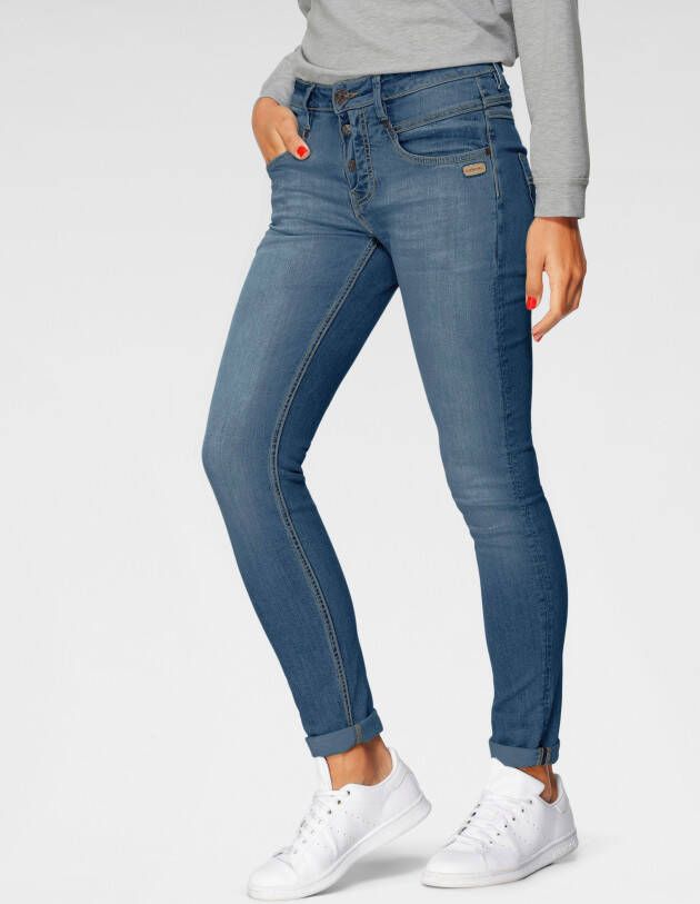 GANG Skinny fit jeans 94Medina met stijlvolle half open knoopsluiting