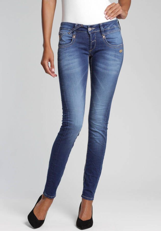 GANG Skinny fit jeans 94NENA met used-effecten