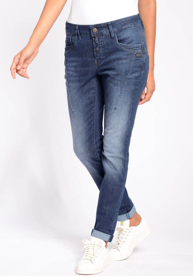 GANG Slim fit jeans 94New Georgina met karakteristieke figuurnaden in de breedte over het bovenbeen