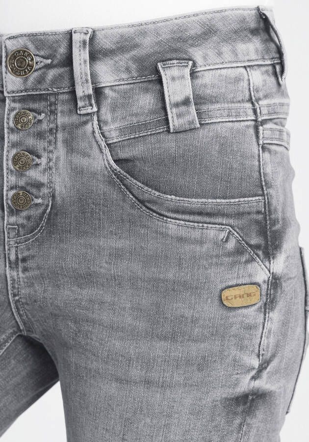 GANG Slim fit jeans 94CARLI met open knoopsluiting