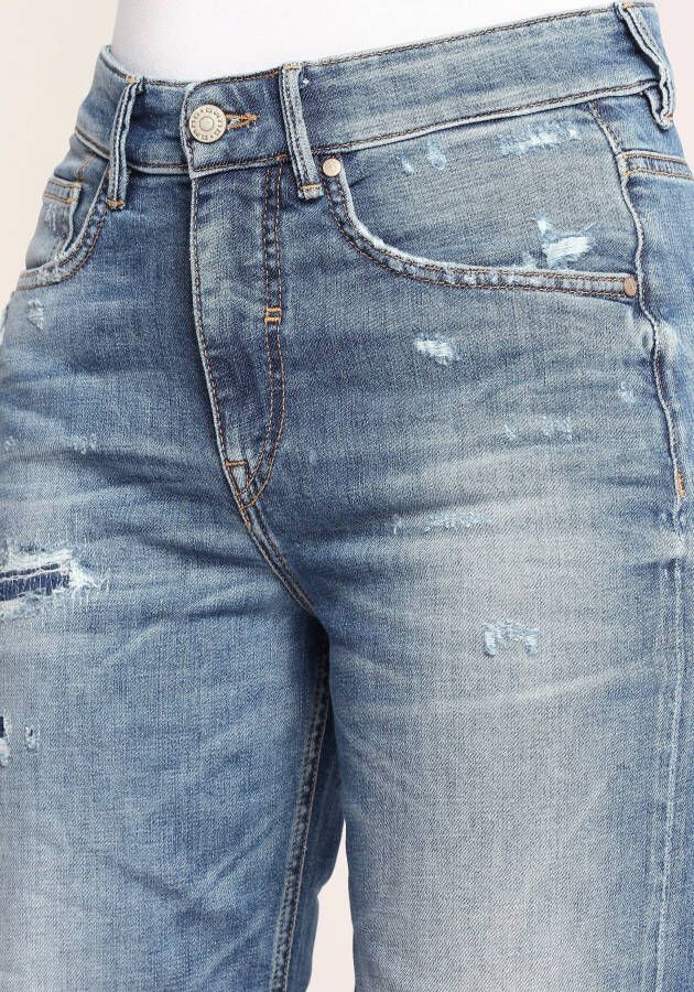GANG Wijde jeans 94GLORIA in een authentieke wassing en lichte destroyed effecten