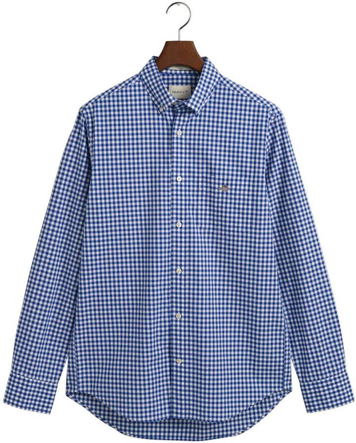 Gant Overhemd met lange mouwen REG POPLIN GINGHAM SHIRT met logoborduursel op borsthoogte