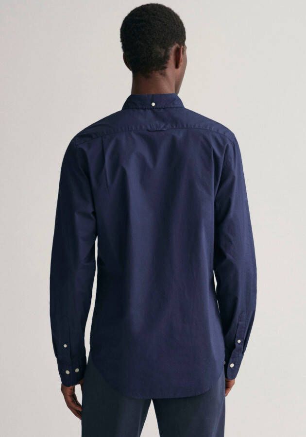 Gant Overhemd met lange mouwen Slim fit poplin overhemd licht slijtvast easy care