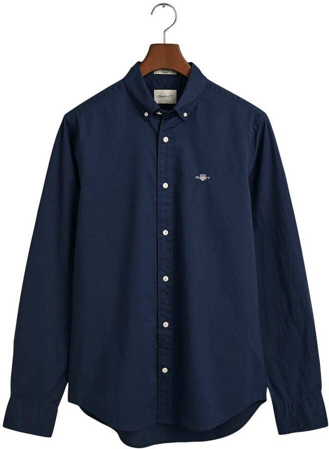 Gant Overhemd met lange mouwen Slim fit poplin overhemd licht slijtvast easy care