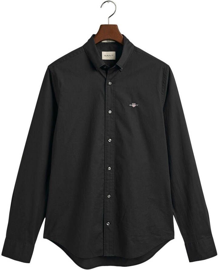 Gant Overhemd met lange mouwen Slim fit poplin overhemd licht slijtvast easy care