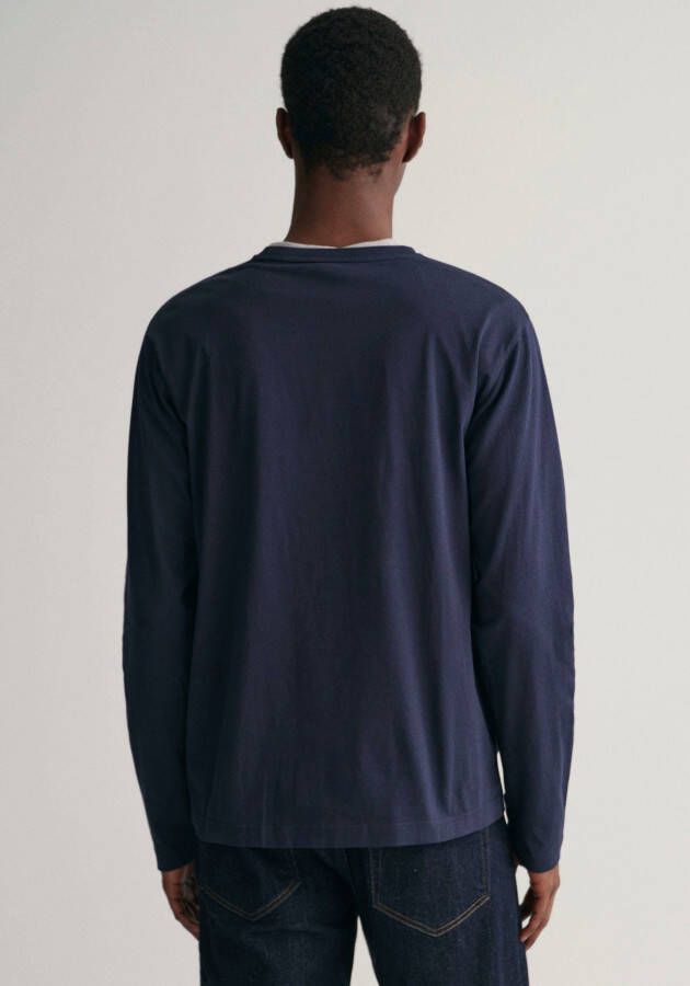 Gant Shirt met lange mouwen REG SHIELD LS T-SHIRT met logoborduursel op borsthoogte