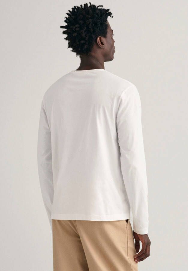 Gant Shirt met lange mouwen REG SHIELD LS T-SHIRT met logoborduursel op borsthoogte