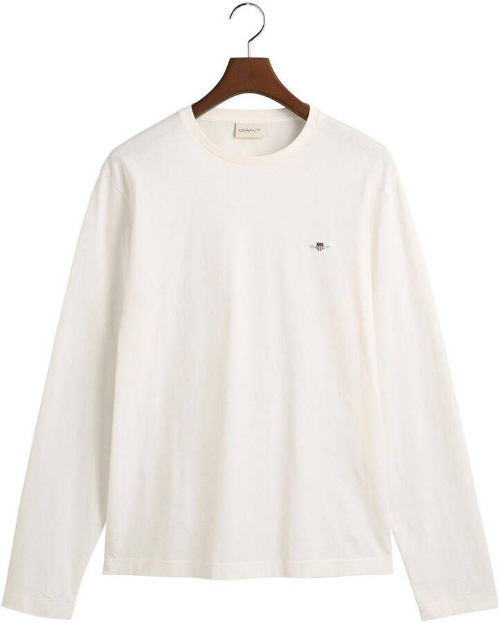 Gant Shirt met lange mouwen REG SHIELD LS T-SHIRT met logoborduursel op borsthoogte