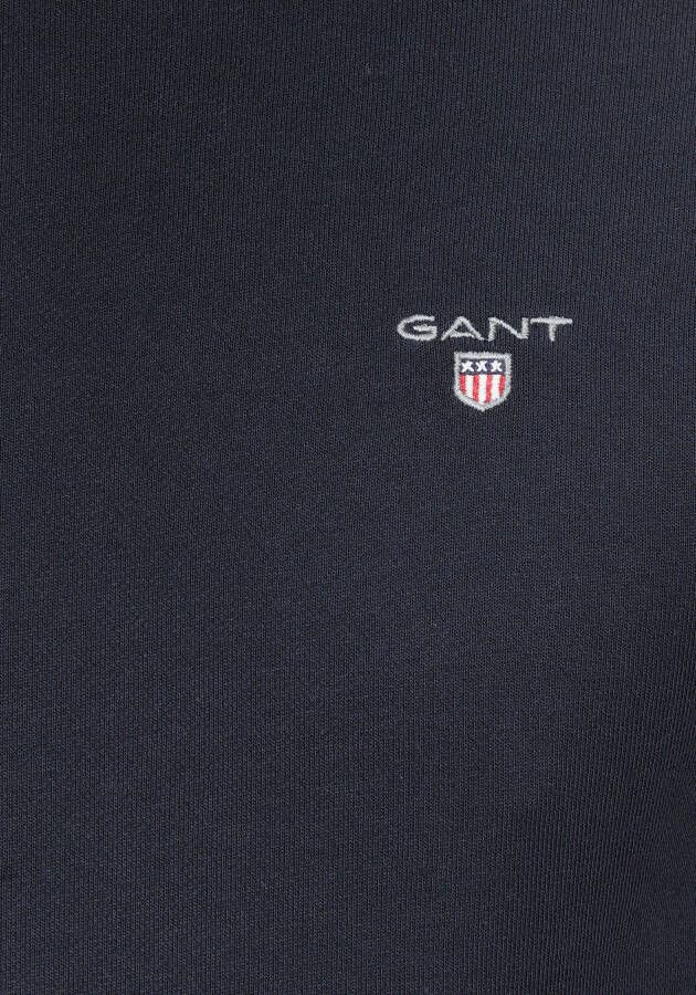Gant Sweatshirt Original C-Neck Sweat met ribboord onderlangs en aan de mouwen
