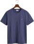 GANT regular fit T-shirt met logo en borduursels dark jeans blue melange - Thumbnail 6