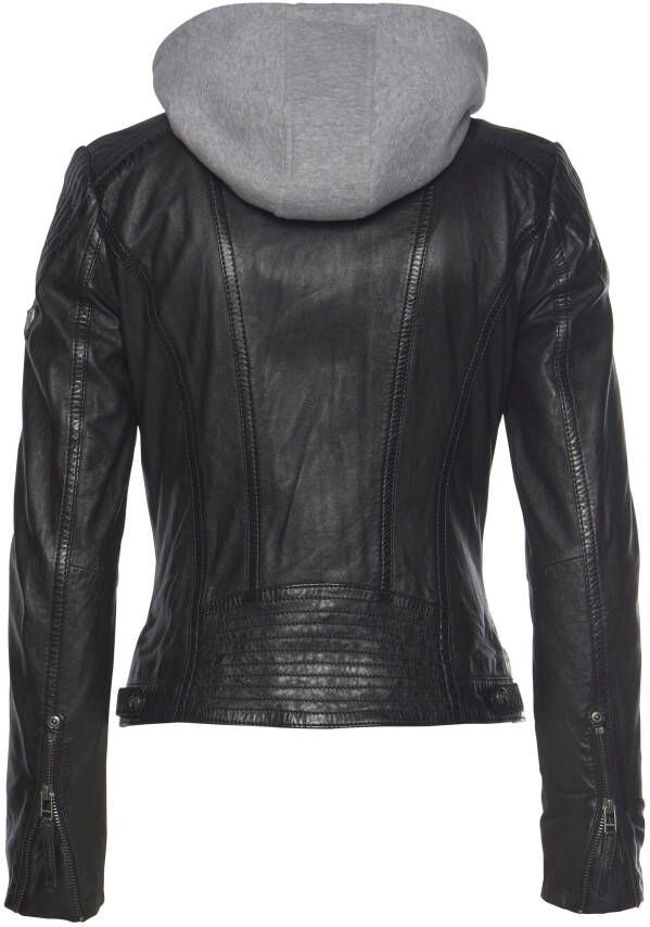 OTTO Mauritius Leren jack Junja met een afneembare capuchoninzet en luxueuze biker-details