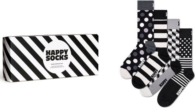 Happy Socks Sokken 4-Pack Classic Black & White Socks Gift Set (set 4 paar)