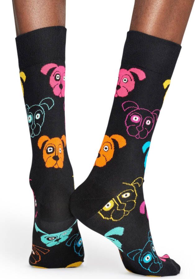 Happy Socks Sokken Dog met kleurrijke hondengezichten