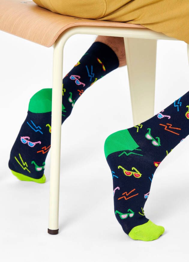 Happy Socks Sokken met auto s en zonnebrillen (2 paar)