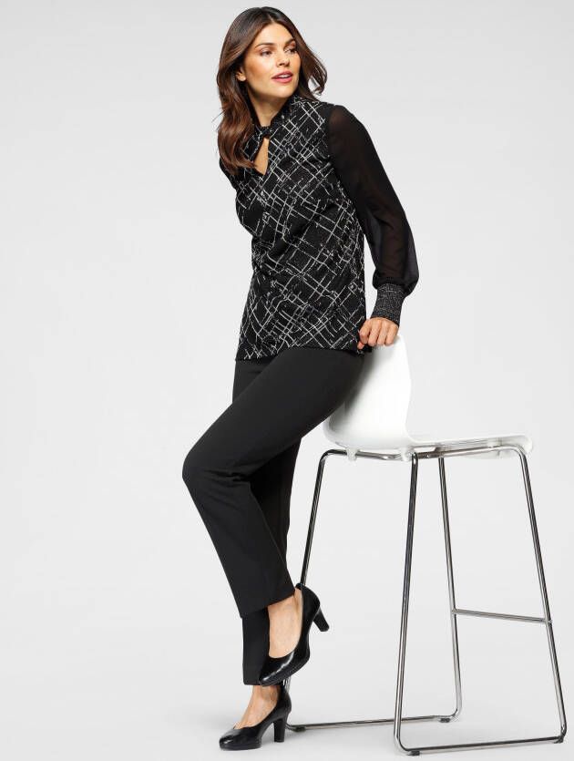 HERMANN LANGE Collection Stretchbroek in elegant comfortmodel met persplooien
