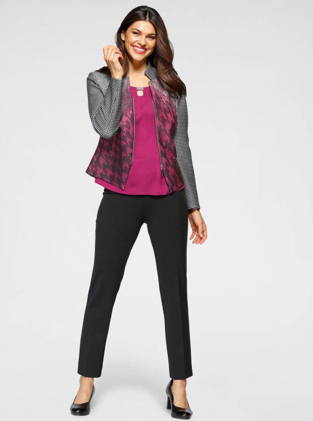 HERMANN LANGE Collection Stretchbroek in elegant comfortmodel met persplooien