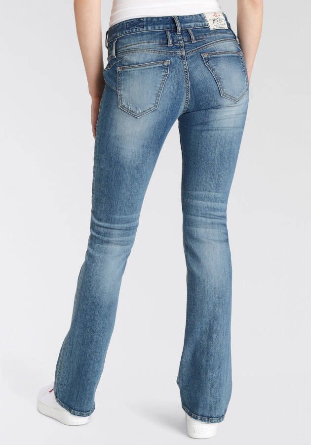 Herrlicher Bootcut jeans Baby Boot Organic Denim met flatterende coupenaden op de achterzakken