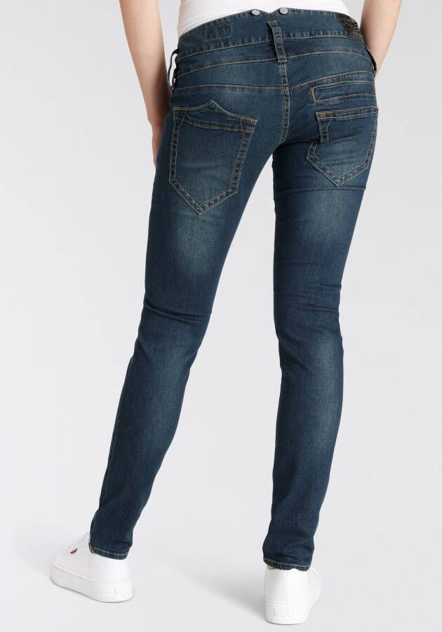 Herrlicher Slim fit Jeans Pitch Slim Organic Denim Vintage-stijl met used effecten