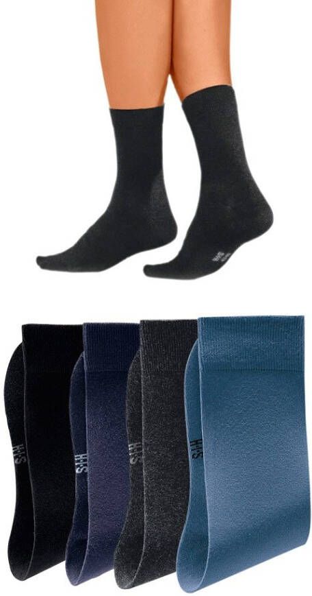 H.I.S Basic sokken met een hoog katoengehalte (4 paar)