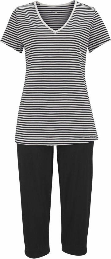 H.I.S Capripyjama met gestreept t-shirt en casual broek (2-delig 1 stuk)
