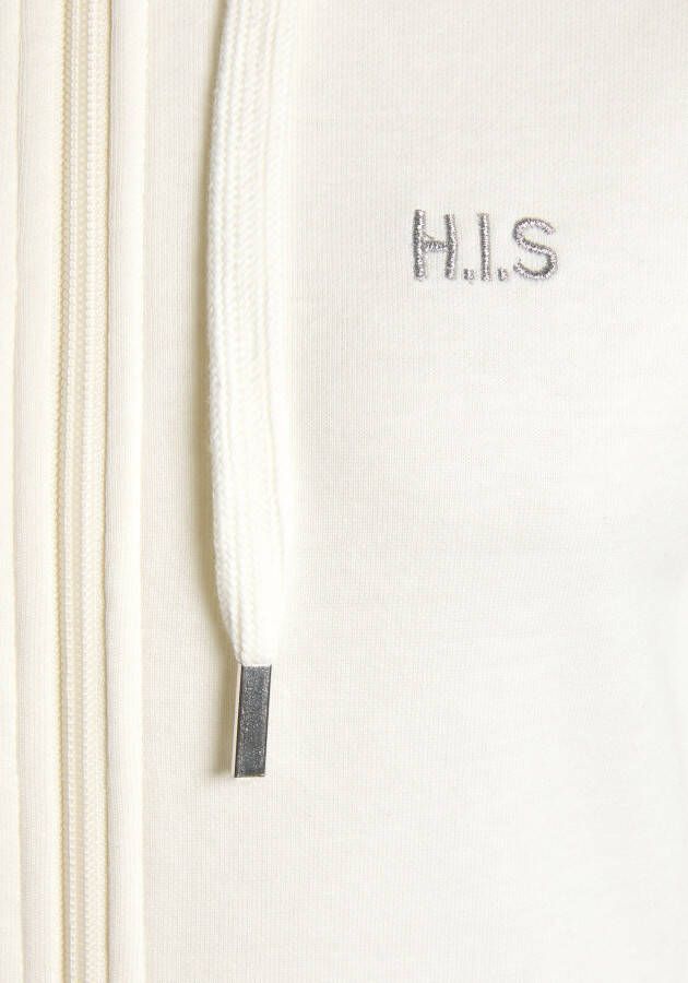 H.I.S Capuchonsweatvest met piping op de mouwen loungepak