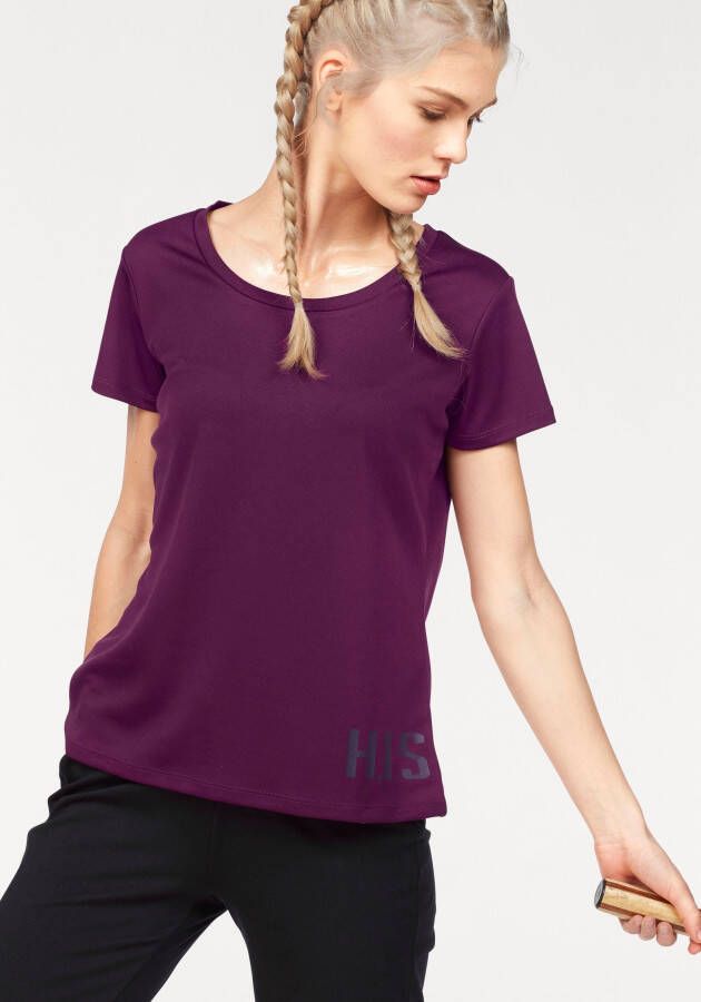H.I.S Functioneel shirt figuuraccentuerende snit sportieve look met trendy logoprint (Set van 2)