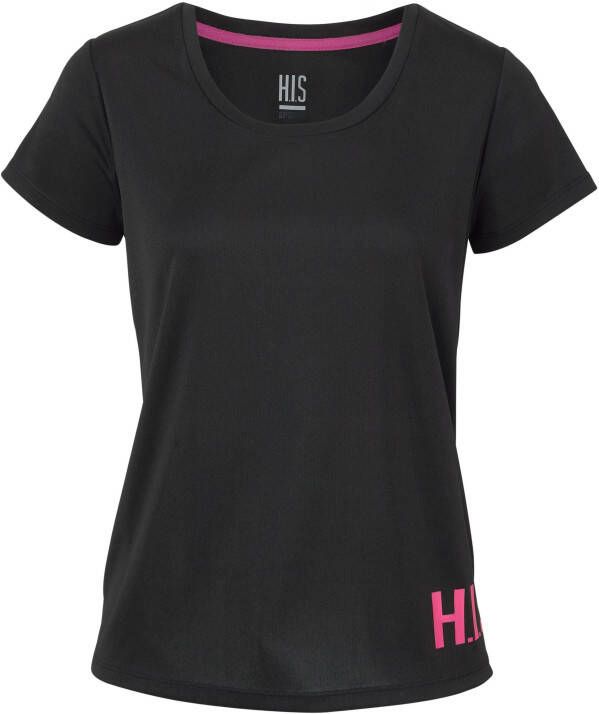 H.I.S Functioneel shirt figuuraccentuerende snit sportieve look met trendy logoprint (Set van 2)