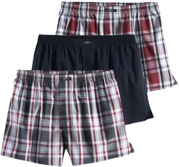H.I.S Geweven boxershort met een prettige pasvorm (set 3 stuks)