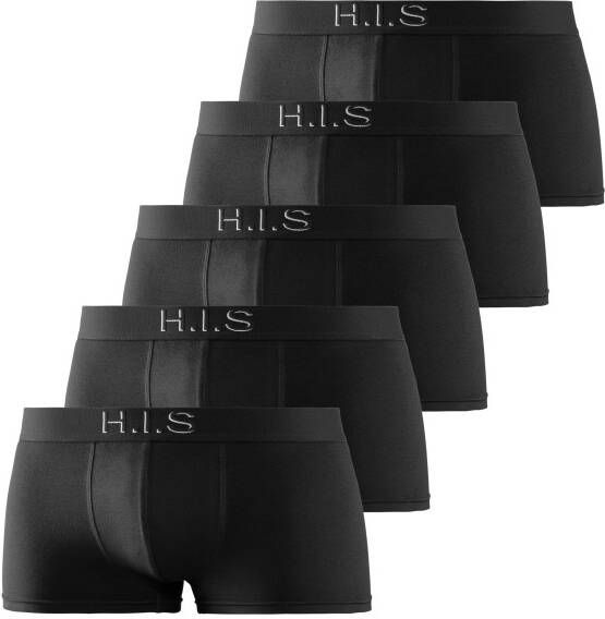 H.I.S Boxershort in hipster-model aan de weefband met logo-opschrift met 3d-effect (set 5 stuks)