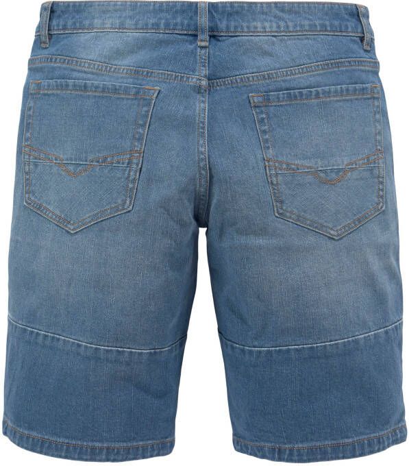 H.I.S Jeansbermuda ontspannen pasvorm rechte been snit modieuze gewassen look