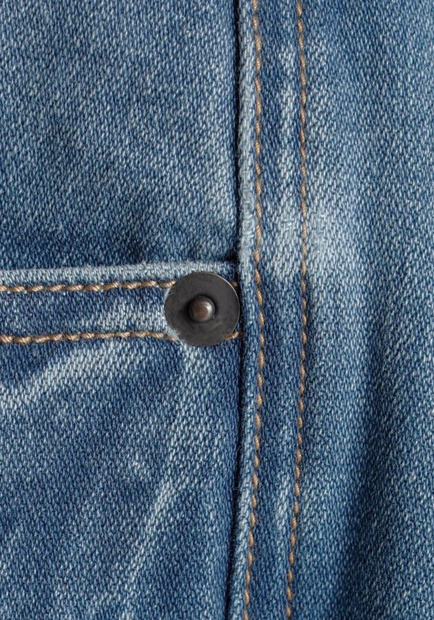 H.I.S Jeansbermuda ontspannen pasvorm rechte been snit modieuze gewassen look