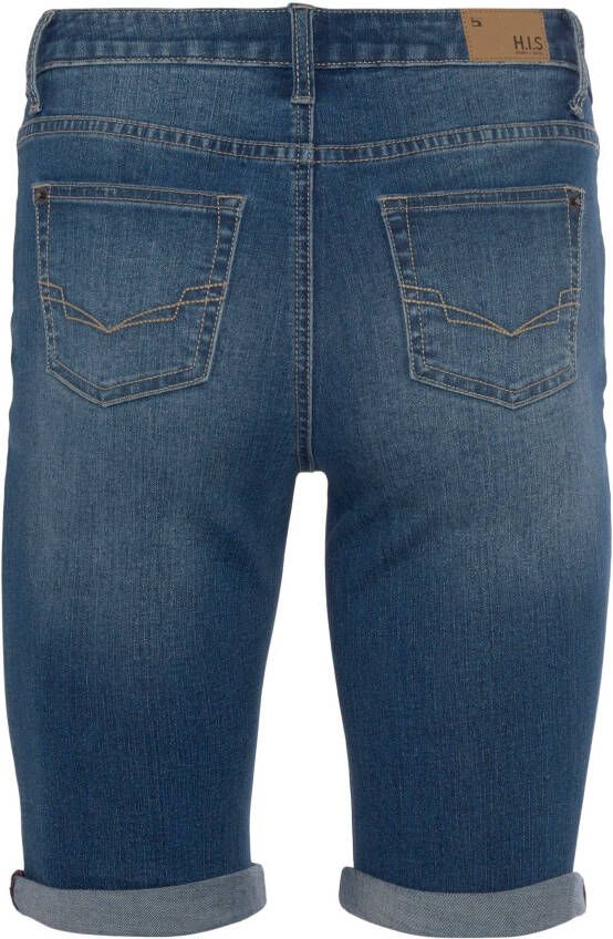 H.I.S Jeansshort DuffyHS smalle broekpasvorm opgerolde pijpafsluitingen normale taille