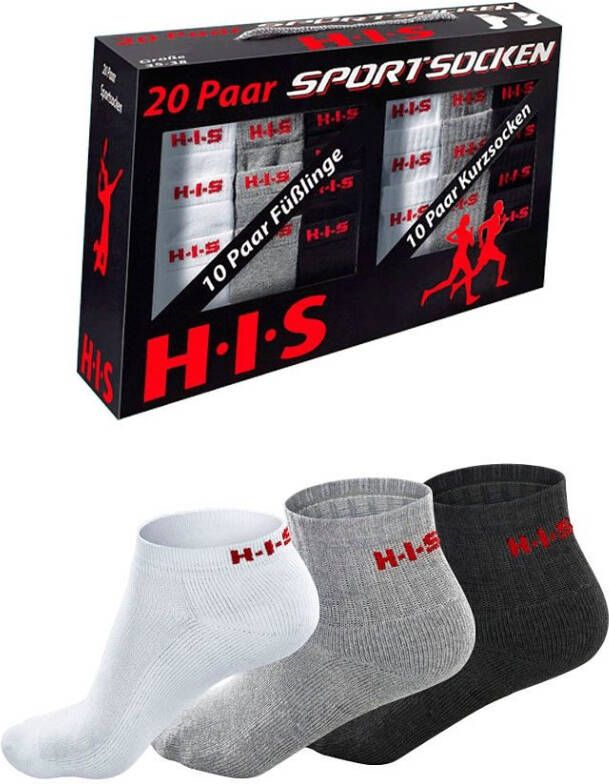 H.I.S Korte sokken en sneakersokken met frotté (box 20 paar)