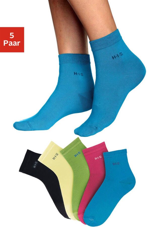 H.I.S Korte sokken met boord boven de enkel (set 5 paar)
